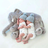 Baby Elephant Plush Pillow Pillow Trendy out Fiters 40cm Gray 