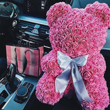Rose flower bear special for valentine's day similar to coupleschoices.com trendyoutfiters Pink 10 inch / 25 cm 