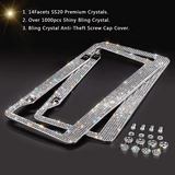 2 luxury crystal metal licence plate frame for front and back metal licence plate trendyoutfiters 