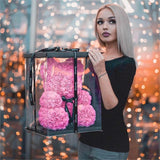 Rose flower bear special for valentine's day similar to coupleschoices.com trendyoutfiters Pink 15 inch / 40 cm 