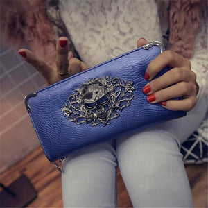Skull Ladies Wallet skull wallet trendyoutfiters Blue 