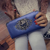 Skull Ladies Wallet skull wallet trendyoutfiters Blue 