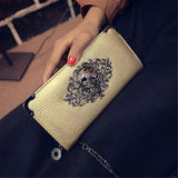 Skull Ladies Wallet skull wallet trendyoutfiters Golden 