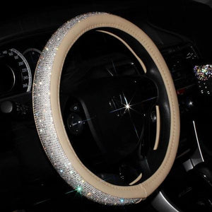 Steering wheel cover swarovski trendyoutfiters Beige 