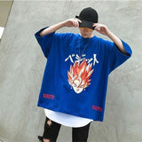 Vegito Oversized Tee for hip hop or gym training clothing tee trendyoutfiters Blue L 