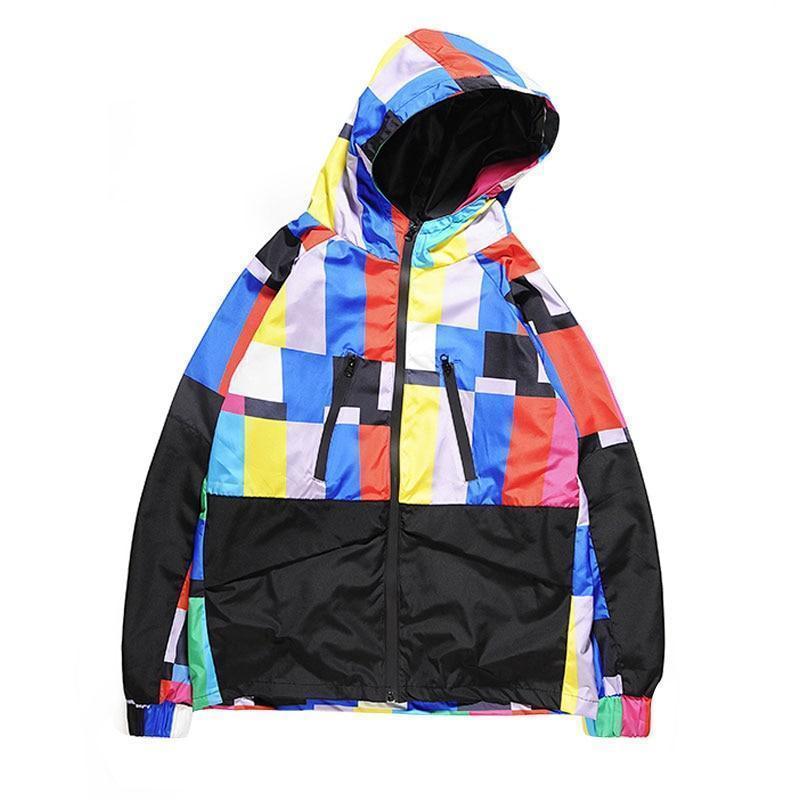 trendyoutfiter "Technicolor" Windbreaker Jacket jacket similar to clubgiv trendyoutfiters S 